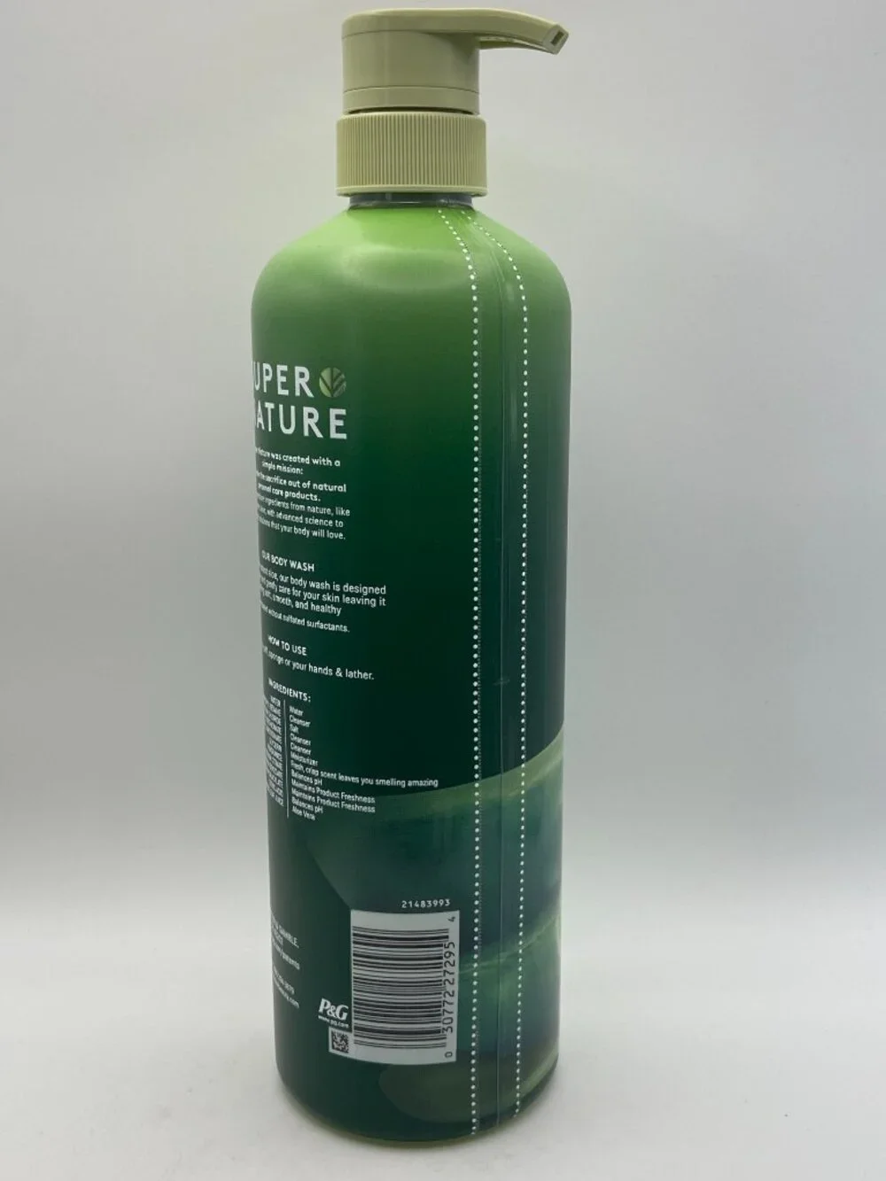 Super Nature Potent Aloe Gentle Moisturizing Body Wash (30 fl oz / 887 ml) - New